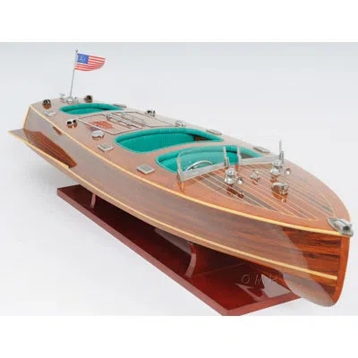 Old Modern Handicrafts Chris Craft Triple Cockpit With Display Case In Brown