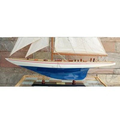 Old Modern Handicrafts Enterprise Painted Xlarge Sailboat Schooner Yacht Model In Clear