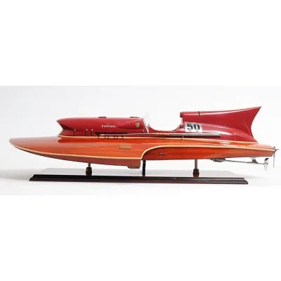 Old Modern Handicrafts Ferrari Hydroplane Model Boat In Brown