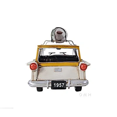 Old Modern Handicrafts Fords Woody-look Country Squire Car With Kayak In White