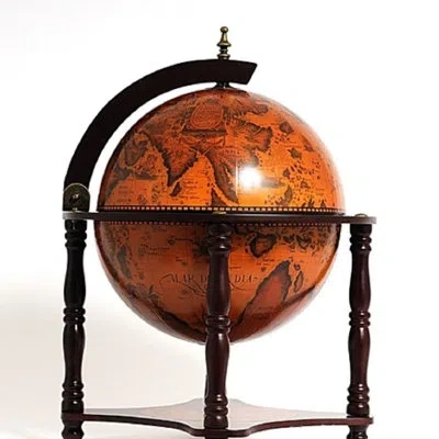 Old Modern Handicrafts Globe Bar 4 Legged Stand-red In Orange
