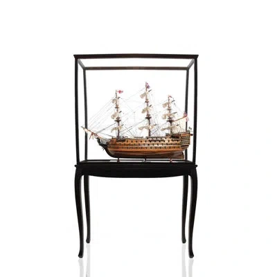 Old Modern Handicrafts Hms Victory With Floor Display Case In Wood