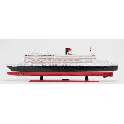 Old Modern Handicrafts Large Queen Mary Ii Model Ship In Black;white