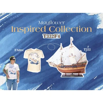 Old Modern Handicrafts Majestic Mayflower Combo: A Model Ship And Iconic T-shirt In Multi