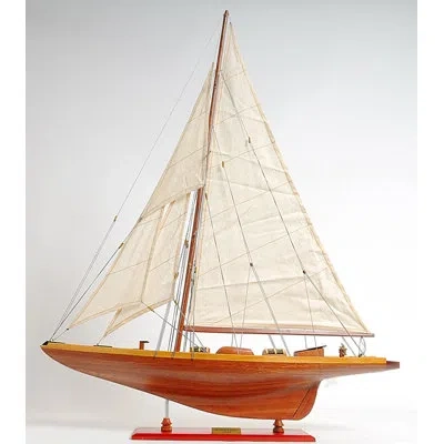 Old Modern Handicrafts Medium Shamrock Model Boat In Brown