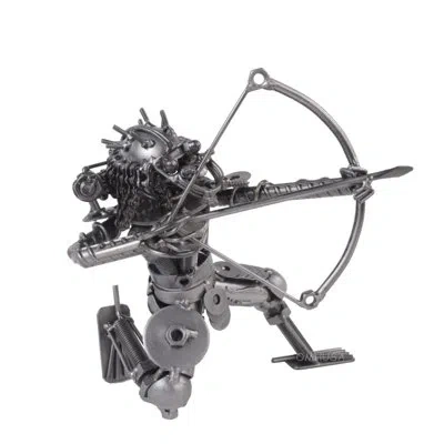 Old Modern Handicrafts Metal Predator With Bow & Arrow Pose 2 In Clear