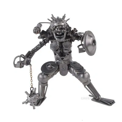 Old Modern Handicrafts Metal Predator With Chain Flail & Shield In Clear
