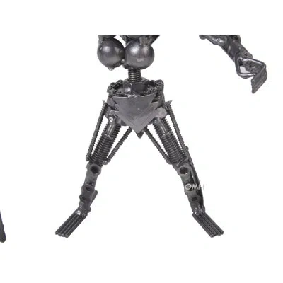 Old Modern Handicrafts Metal Predator With Spear Figurine In Silver