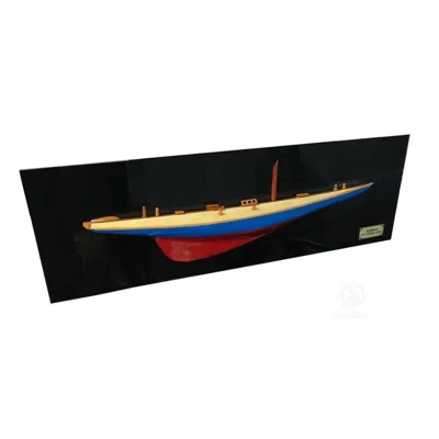 Old Modern Handicrafts Rainbow Half-hull Scaled Model Boat Yacht Handmade