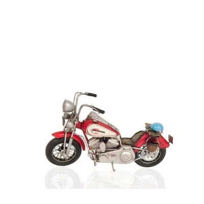 Old Modern Handicrafts Red Harley-davidson Motorcycle Metal Handmade