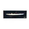 Old Modern Handicrafts Shamrock Brown White Painted Half-hull Model Boat Yacht Handmade