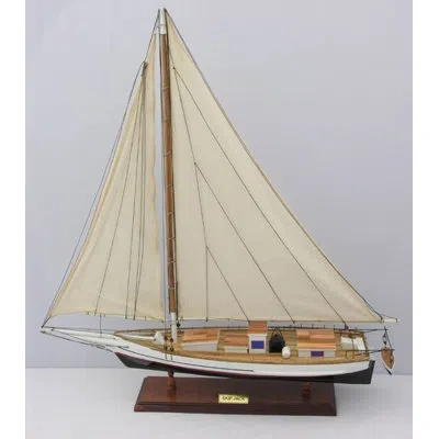Old Modern Handicrafts Skipjack Painted (l80) Model Boat In Brown