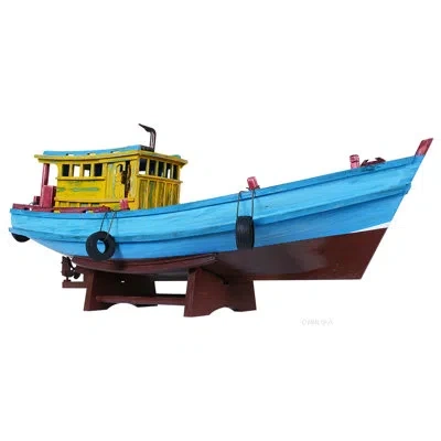 Old Modern Handicrafts South Vietnam Fishing Boat - Refugee Boat - Tau Vuot Bien In Clear
