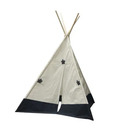 Old Modern Handicrafts Triangular Play Tent In Tan,navy Blue