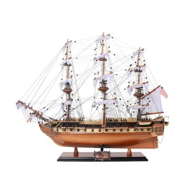 Old Modern Handicrafts Ultimate Uss Constitution Combo: A Model Ship And Classic Hat In Brown