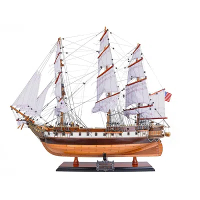 Old Modern Handicrafts Uss Constellation Wood Sailboat Three Mast Frigate Tall Ship - Medium
