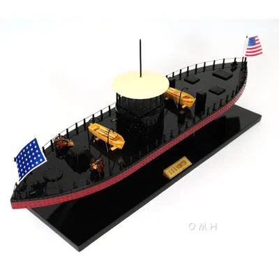 Old Modern Handicrafts Uss Monitor Model Ship In Black