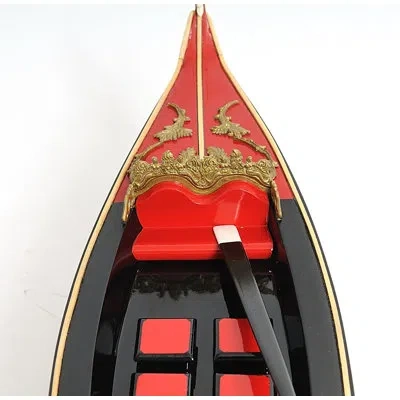 Old Modern Handicrafts Venetian Gondola Model Boat In Black