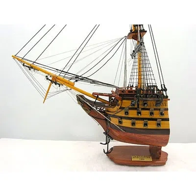 Old Modern Handicrafts Victory Bow Section Model Ship In Brown