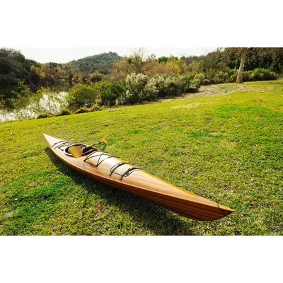 Old Modern Handicrafts Wooden Kayak 17 - 1 Person In Brown