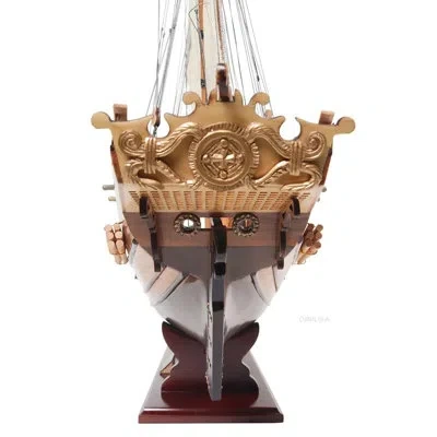 Old Modern Handicrafts Xebec Sailing Model Ship In Brown