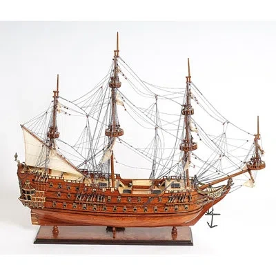 Old Modern Handicrafts Zeven Provincien Model Ship In Brown