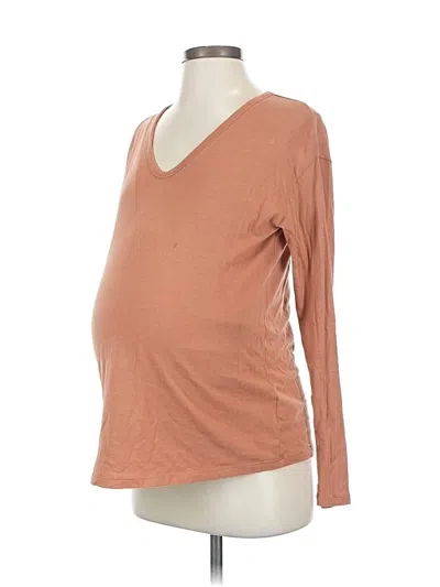 Pre-owned Old Navy - Maternity 3/4 Sleeve T-shirt In Brown
