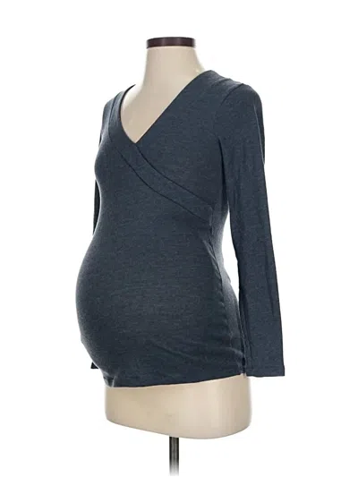 Pre-owned Old Navy - Maternity 3/4 Sleeve T-shirt In Gray