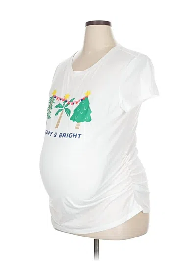Pre-owned Old Navy - Maternity Short Sleeve T-shirt In White