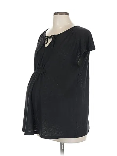 Pre-owned Old Navy - Maternity Short Sleeve Top Black Keyhole Neckline Tops