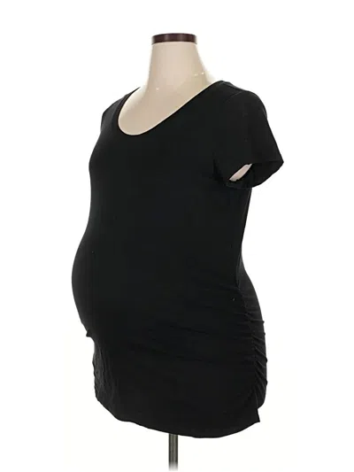 Pre-owned Old Navy - Maternity Short Sleeve Top Black Scoop Neck Tops