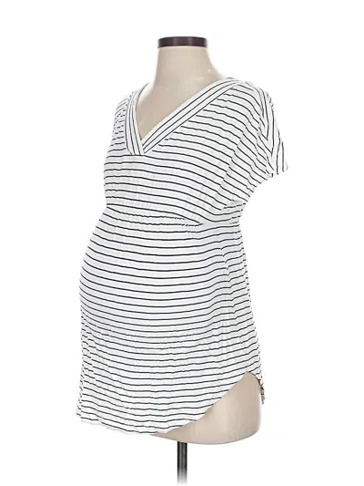 Pre-owned Old Navy - Maternity Short Sleeve Top White V Neck Tops