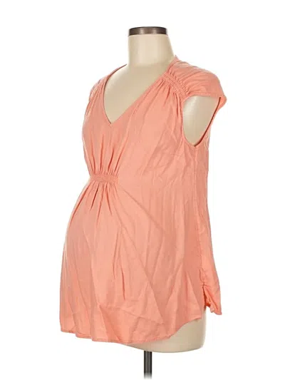 Pre-owned Old Navy - Maternity Sleeveless Top Orange Plunge Neckline Tops