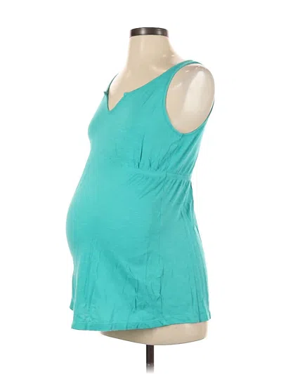 Pre-owned Old Navy - Maternity Sleeveless Top Teal Scoop Neck Tops In Blue