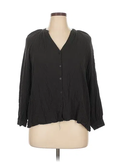 Pre-owned Old Navy 3/4 Sleeve Blouse In Black