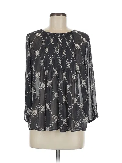 Pre-owned Old Navy 3/4 Sleeve Blouse In Black