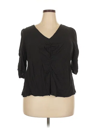 Pre-owned Old Navy 3/4 Sleeve Blouse In Black