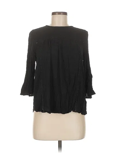 Pre-owned Old Navy 3/4 Sleeve Blouse In Black