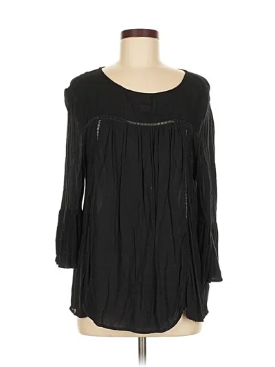 Pre-owned Old Navy 3/4 Sleeve Blouse In Black