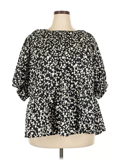 Pre-owned Old Navy 3/4 Sleeve Blouse In Black