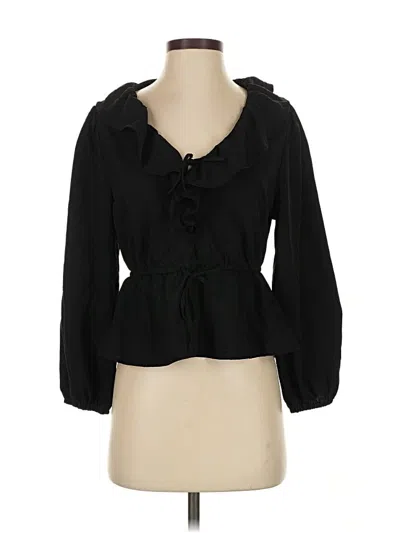 Pre-owned Old Navy 3/4 Sleeve Blouse In Black
