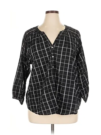 Pre-owned Old Navy 3/4 Sleeve Blouse In Black