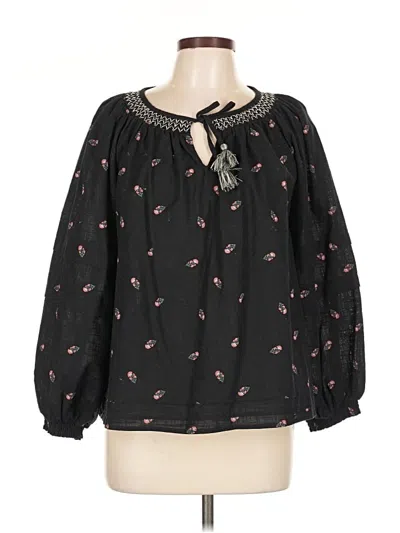 Pre-owned Old Navy 3/4 Sleeve Blouse In Black