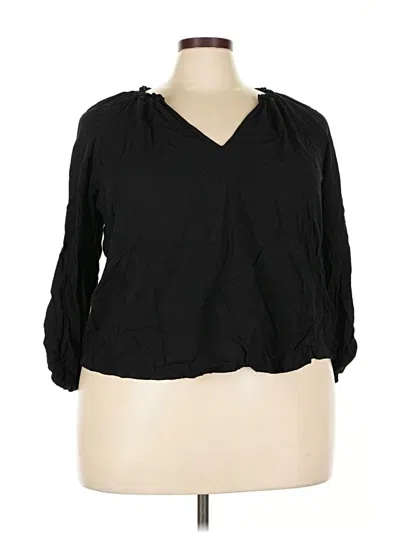 Pre-owned Old Navy 3/4 Sleeve Blouse In Black