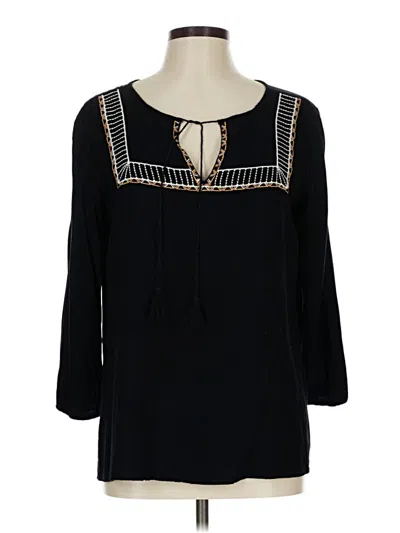 Pre-owned Old Navy 3/4 Sleeve Blouse In Black