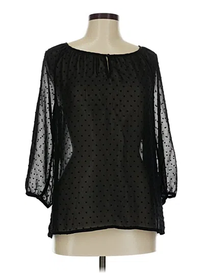 Pre-owned Old Navy 3/4 Sleeve Blouse In Black