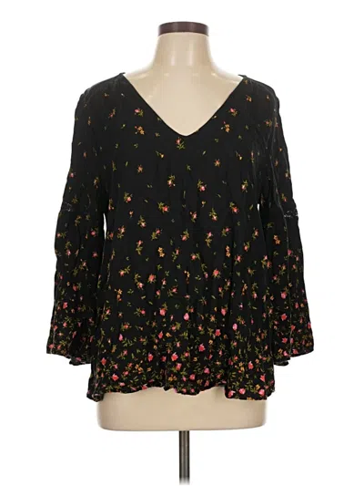 Pre-owned Old Navy 3/4 Sleeve Blouse In Black
