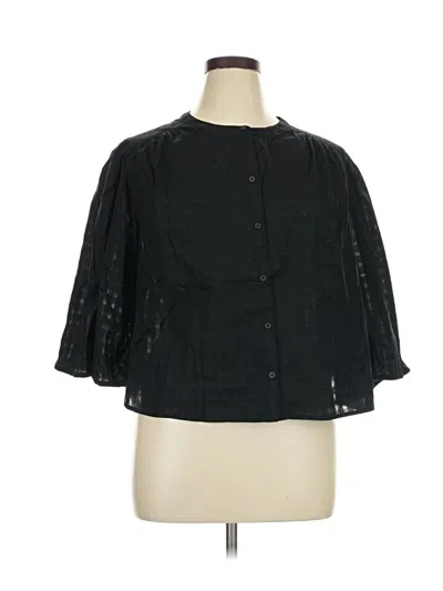 Pre-owned Old Navy 3/4 Sleeve Blouse In Black