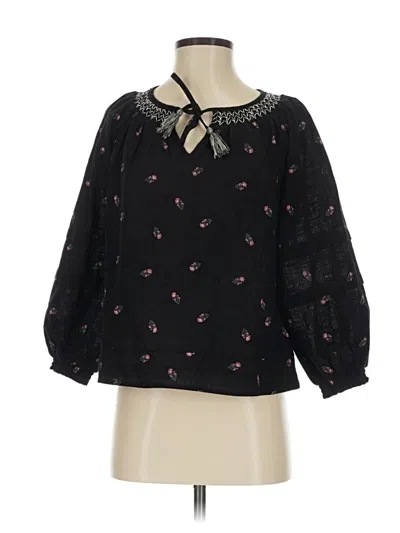 Pre-owned Old Navy 3/4 Sleeve Blouse In Black