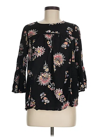 Pre-owned Old Navy 3/4 Sleeve Blouse In Black
